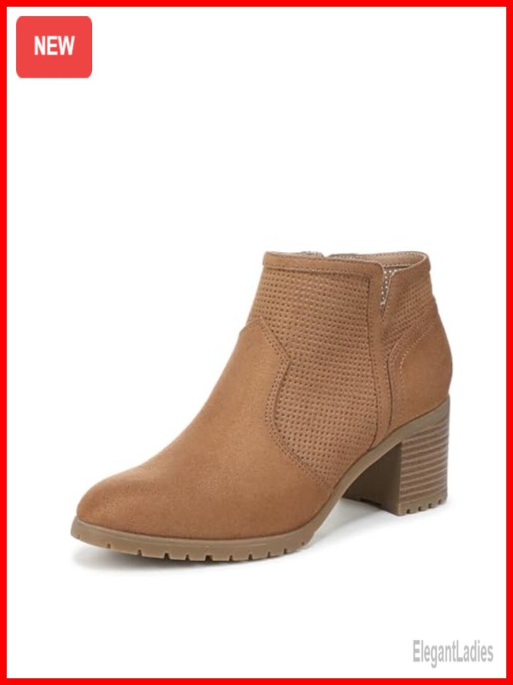 LifeStride Matilda Womens Block Heel Ankle Bootie Almond Toe Side Zip